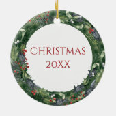 クリスパーソナライズされたマスペットフォトリース セラミックオーナメント (裏面)