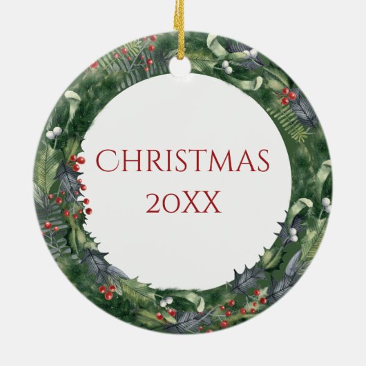 クリスパーソナライズされたマスペットフォトリース セラミックオーナメント (裏面)