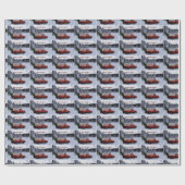 クリスパーソナライズされたマスレッドヴィンテージトラック ラッピングペーパー (フラット)