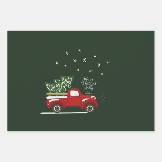 クリスパーソナライズされたマスヴィンテージトラックの包装 ラッピングペーパーシート (正面)