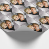 クリスパーソナライズされたマス休暇の写真家族 ラッピングペーパー (角)