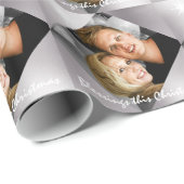 クリスパーソナライズされたマス休暇の写真家族 ラッピングペーパー (ロールコーナー)