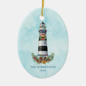 クリスパーソナライズされたマ航海のスライトハウス写真 セラミックオーナメント (正面)
