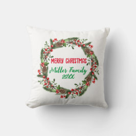 クリスパーソナライズされたモダンスリースファミリークリスマス クッション