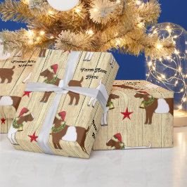 クリスパーソナライズされた素朴スマスボアヤギ群 ラッピングペーパー
