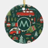 クリスパーソナライズされた素朴マスキャンプ セラミックオーナメント (正面)