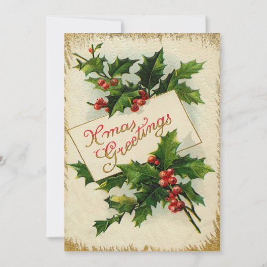 クリスビクトリアンマス挨拶フラットクリスマスカード シーズンカード (正面)