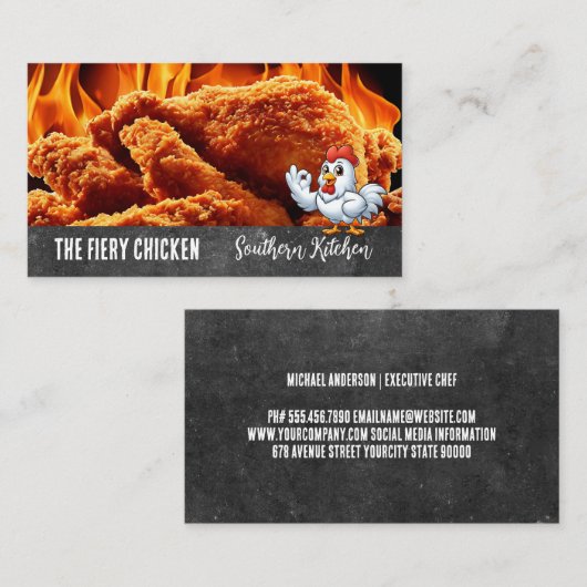 クリスピーな鶏のフライ 名刺 (正面/裏面)