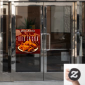 クリスピーカスタマイズクのサクサクした揚げチキンプロモーション ウィンドウサイン (オフィスドア)