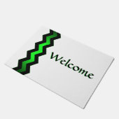 クリスプモダンリ緑のアクセントへようこそ ドアマット (アングル)