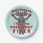 クリスマおもしろいスのヴィクセンのトナカイ政治大統領 ペーパープレート (正面)