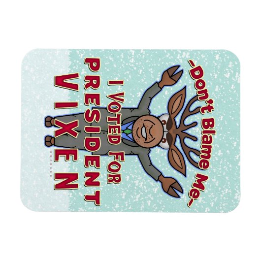 クリスマおもしろいスのヴィクセンのトナカイ政治大統領 マグネット (横)