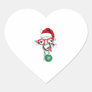 クリスマおもしろいスキリン、かわいいキリン ハートシール