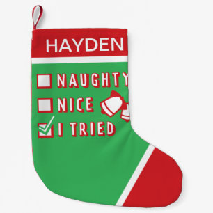 クリスマおもしろいス、ニース、または試作リスト スモールクリスマスストッキング
