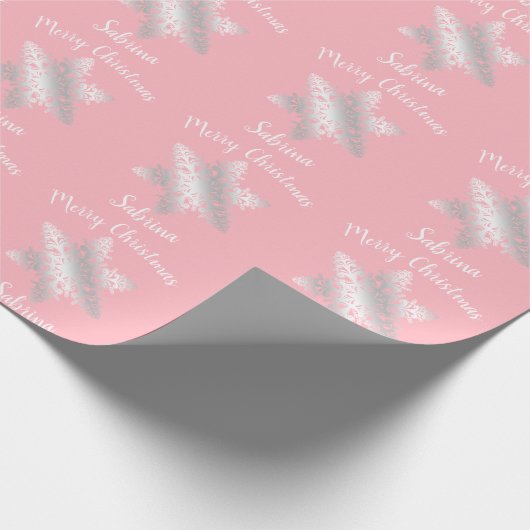クリスマエレガントスの銀の雪片 ラッピングペーパー (角)