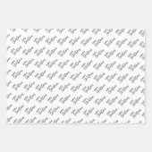 クリスマエレガントス白黒 ラッピングペーパーシート (正面)