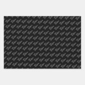 クリスマエレガントス白黒 ラッピングペーパーシート (正面)