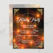 クリスマエレガントツリーホリデーパーティー招待状 シーズンポストカード (正面/裏面)