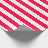 クリスマクラシックスレッドホワイトシストライプのックテンプレート ラッピングペーパー (角)