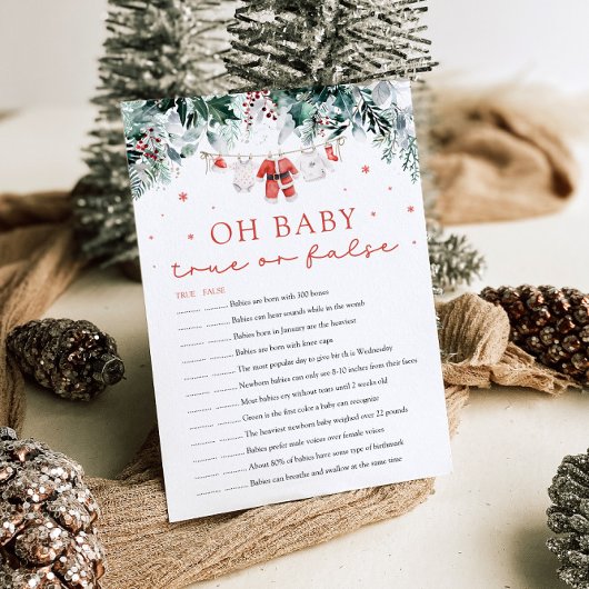 クリスマスああベビー真偽の赤ちゃんシャワーゲーム 招待状