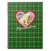 クリスマスあなたのペットの写真は赤い緑 ノートブック (正面)