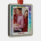 クリスマスあなたの写真と名前を追加,スノーフレーク メタルオーナメント (右)