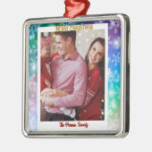 クリスマスあなたの写真と名前を追加,スノーフレーク メタルオーナメント (左)