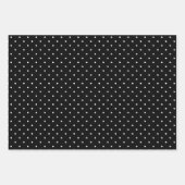 クリスマスあなたの名前、ホリー、および黒と白のドット ラッピングペーパーシート (正面3)