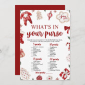 クリスマスあなたの財布の赤ちゃんシャワーゲームに何がある 招待状 (正面/裏面)