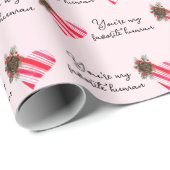 クリスマスあなたは私の人間のお気に入りのピンクのクリスマス ラッピングペーパー (ロールコーナー)