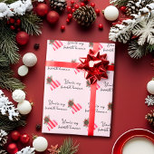 クリスマスあなたは私の人間のお気に入りのピンクのクリスマス ラッピングペーパー