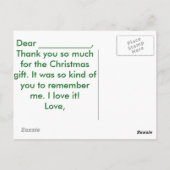 クリスマスありがとうございまパーソナライズされたす ポストカード (裏面)