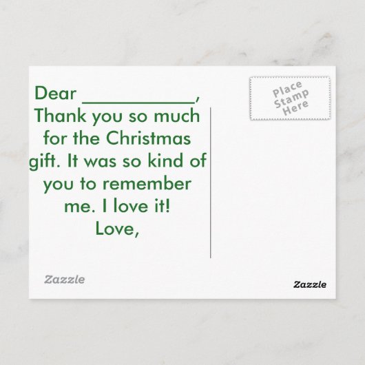 クリスマスありがとうございまパーソナライズされたす ポストカード (裏面)