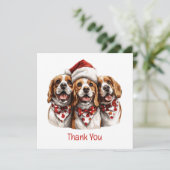 クリスマスありがとうビーグル犬 サンキューカード (スタンド正面)