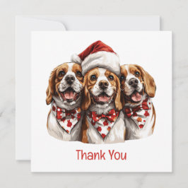クリスマスありがとうビーグル犬 サンキューカード