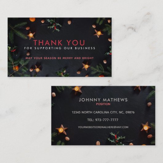 クリスマスありがとう名刺 名刺 (正面/裏面)