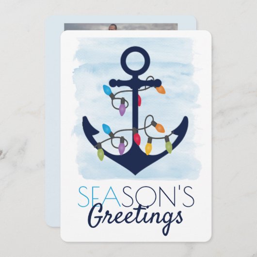 クリスマスいかりライトシーズンのグリーティングフォト シーズンカード (正面/裏面)