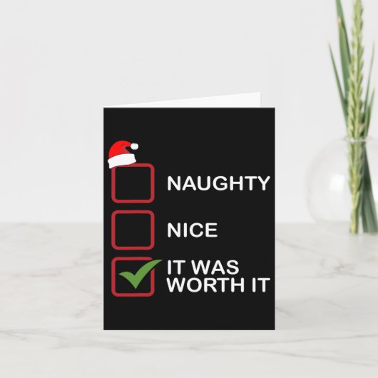 クリスマスいけなのリストに値する素晴らおもしろいしい カード (正面)