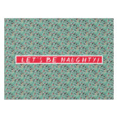 クリスマスいけなの猫とストッキングパーソナライズされた テーブルクロス (正面(横))