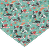 クリスマスいけなの猫とストッキングパーソナライズされた テーブルクロス (アングル)