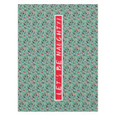 クリスマスいけなの猫とストッキングパーソナライズされた テーブルクロス (正面)