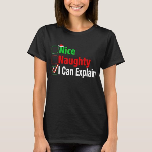 クリスマスいけなを説明できるよおもしろいう Tシャツ (正面)