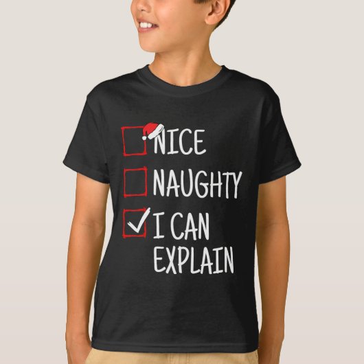 クリスマスいけなを説明できるよおもしろいう Tシャツ (正面)