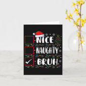 クリスマスいけなニースブルおもしろいクリスマスリスト女性 カード (黄色い花)