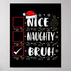 クリスマスいけなニースブルおもしろいクリスマスリスト女性 ポスター