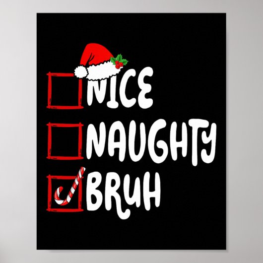 クリスマスいけなニースブルおもしろいクリスマスリスト女性 ポスター (正面)