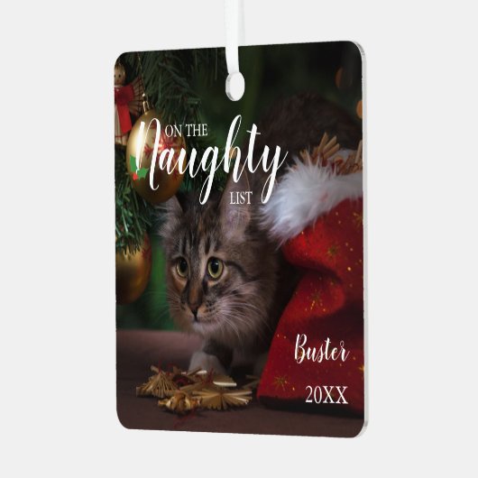 クリスマスいけなペットの写真を一覧表示 メタルオーナメント (正面左)