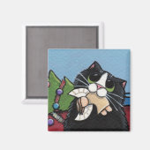 クリスマスいけなマグネットの猫 マグネット (正面/裏面)