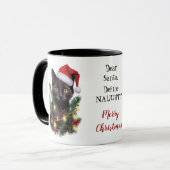 クリスマスいけなライトで絡まる猫を定義 マグカップ (正面左)