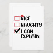 クリスマスいけなリストのサンタを説明できるいいね 招待状 (正面/裏面)